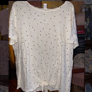 Cream and black polka dot tee